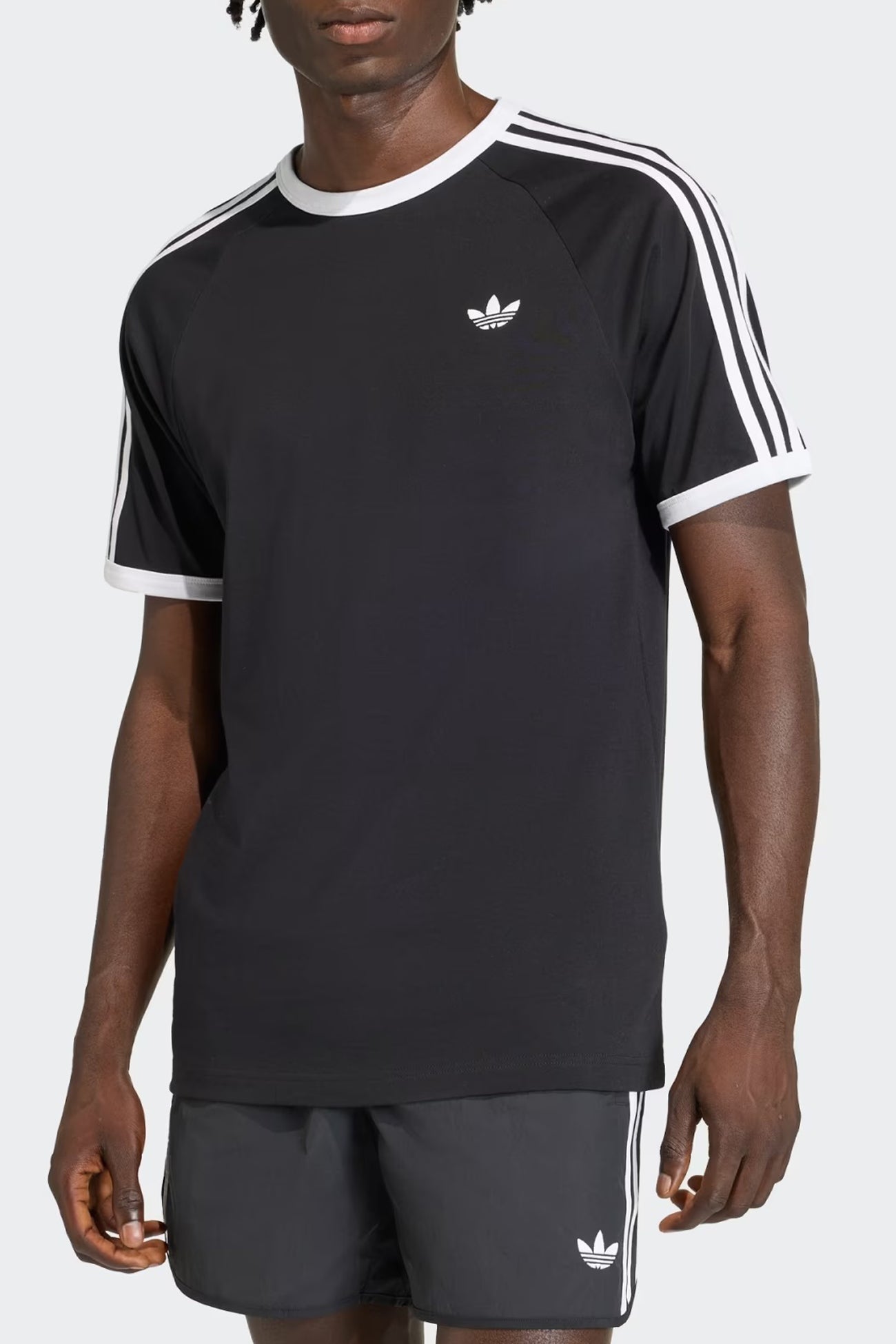 3 Stripe Tee Black White