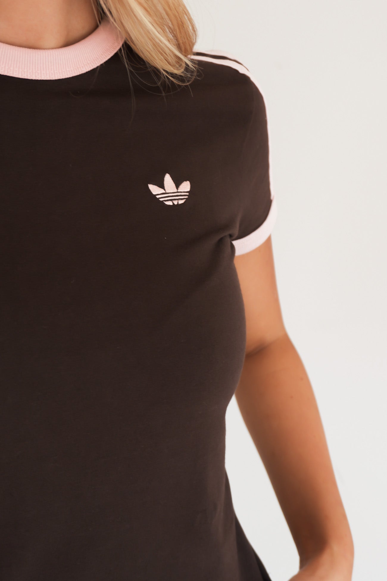 3 Stripe Slim Tee Aurora Coffee Sandy Pink