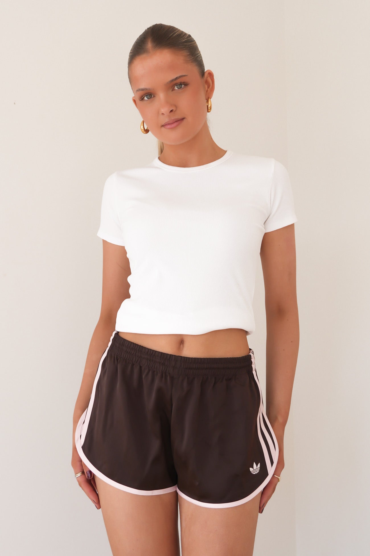 3 Stripe Sprinter Short Aurora Coffee Sandy Pink