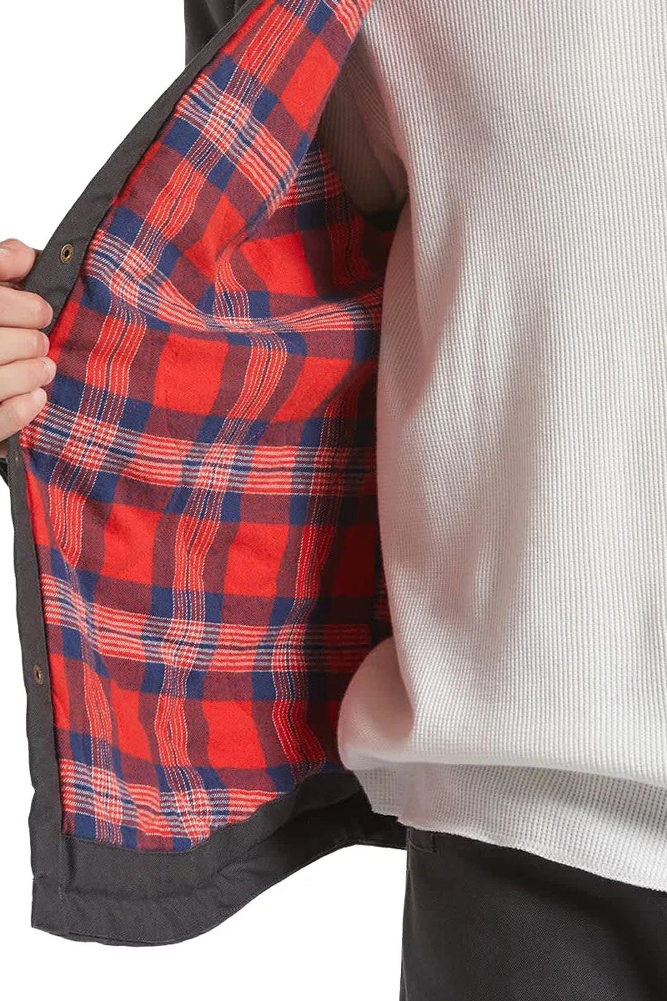 Builders Stretch Lined Jacket Washed Black Red