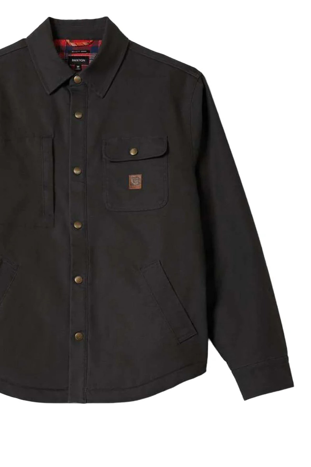 Builders Stretch Lined Jacket Washed Black Red