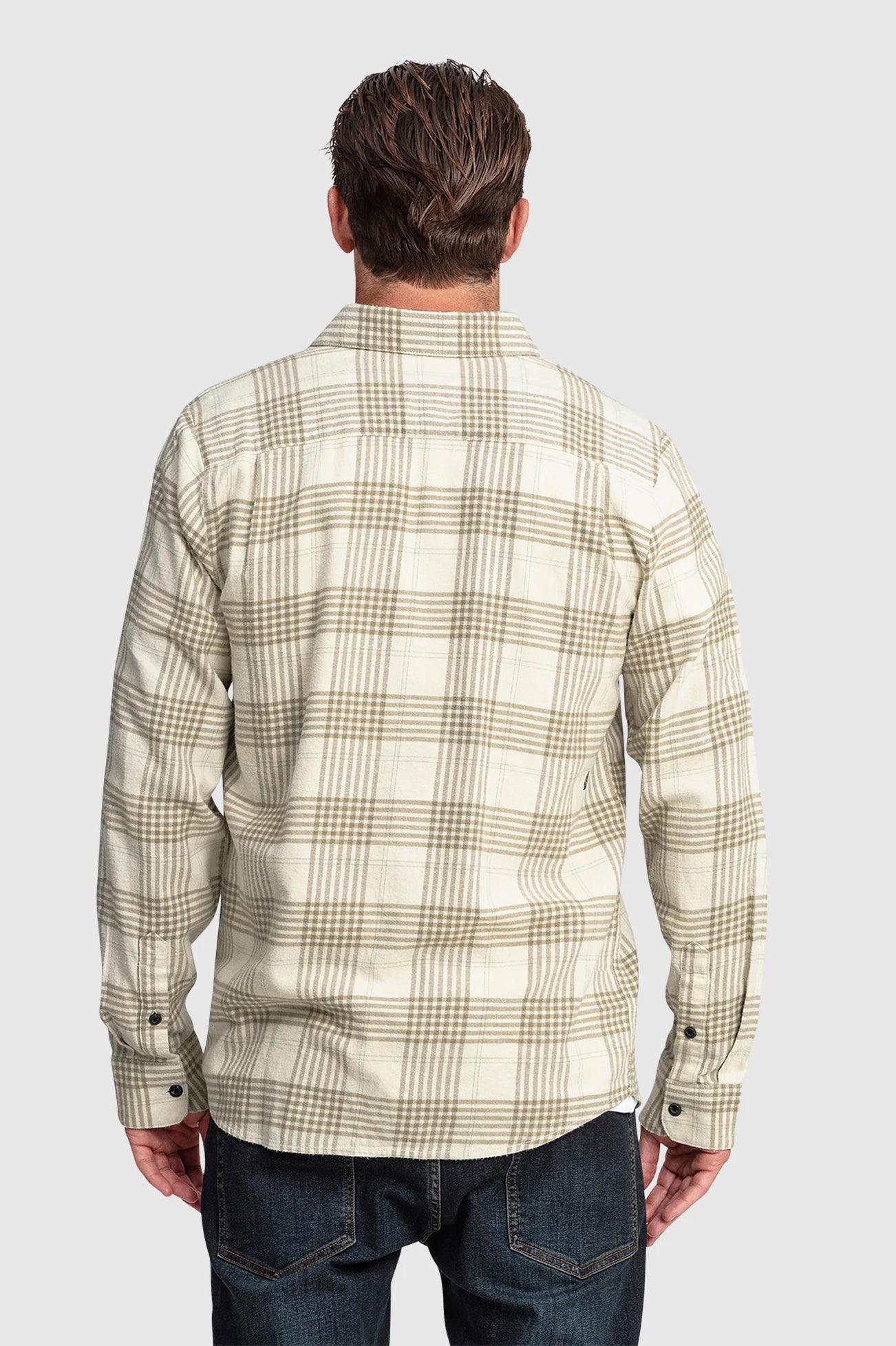 Caden Plaid Long Sleeve Shirt Dirty White