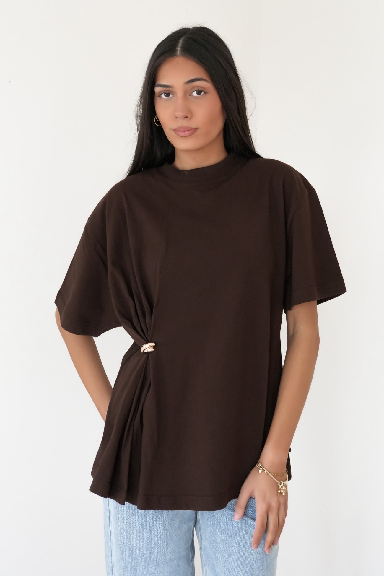 AAE Liv Gather Tee Brown