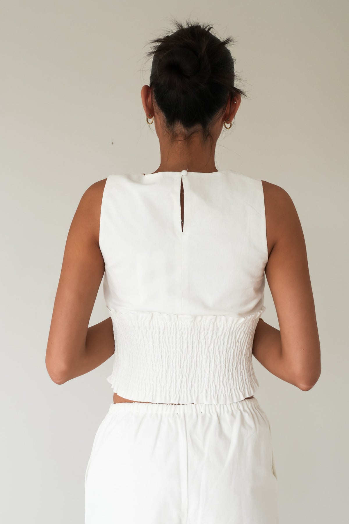 AAE Timeless Shirred Tank White