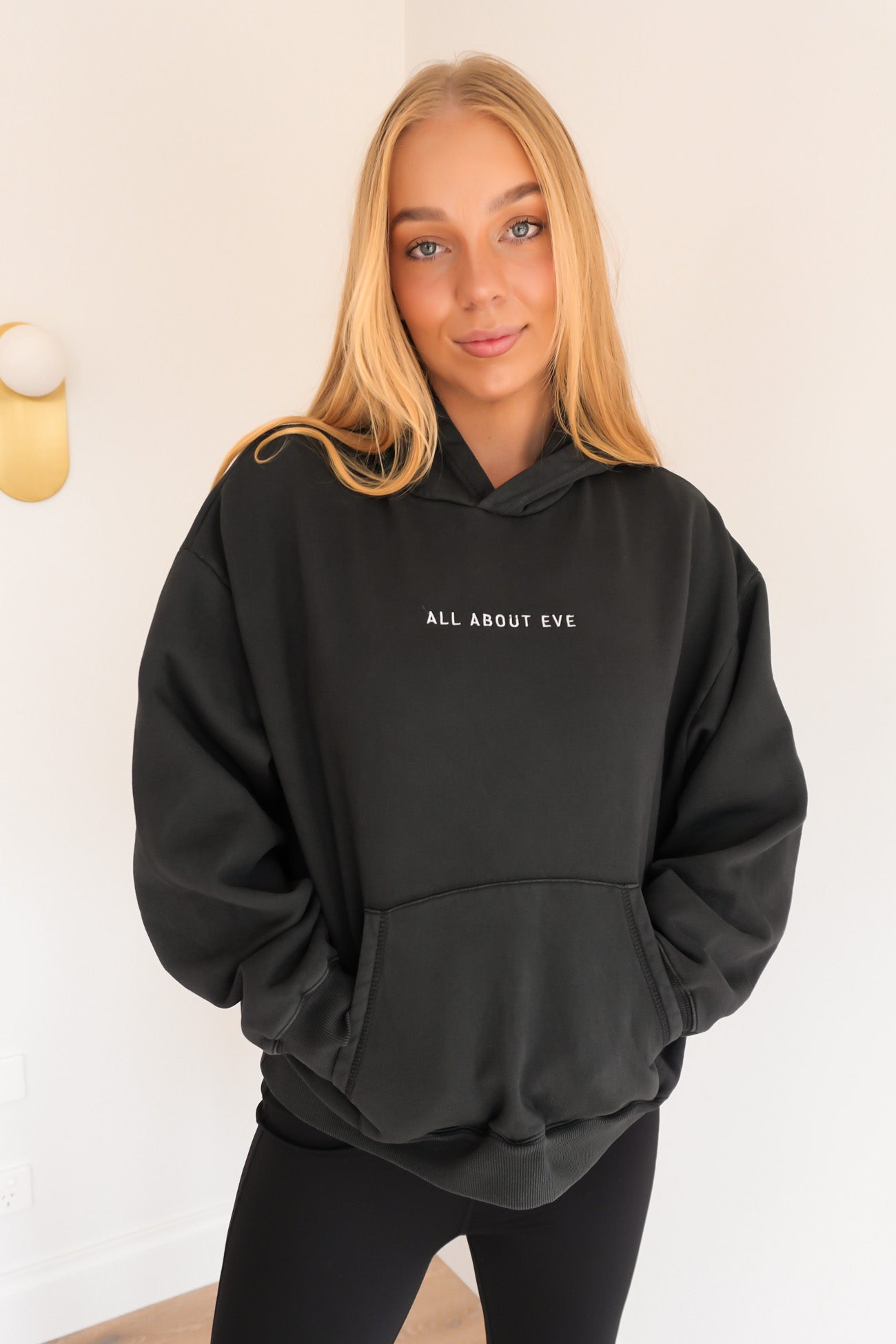 AAE Washed Box Hoodie Washed Black