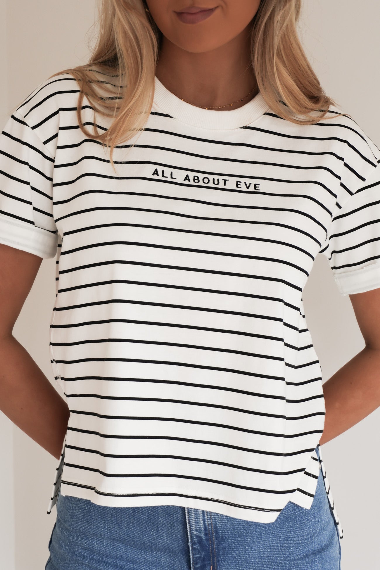 AAE Washed Stripe Tee Black