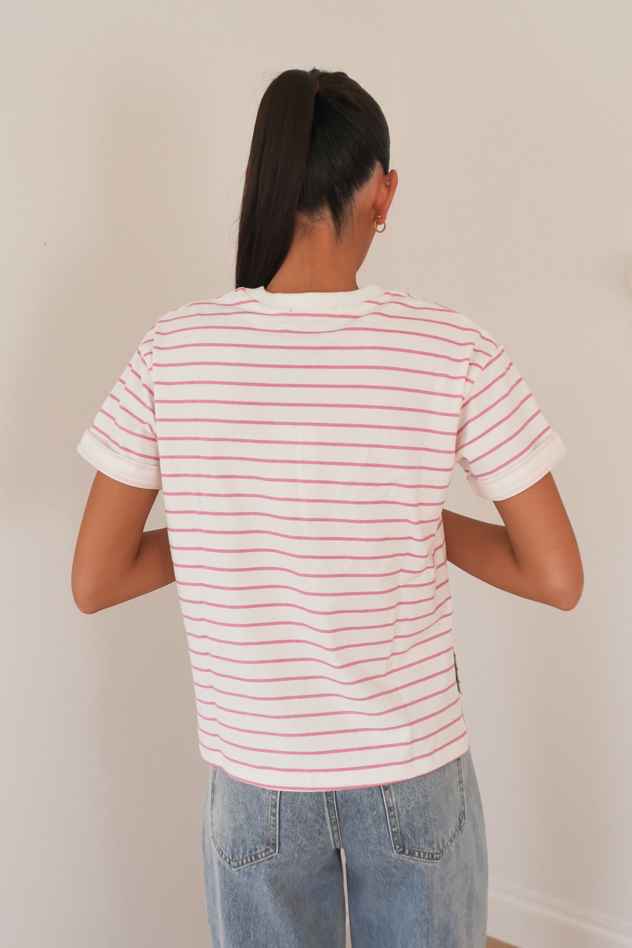 AAE Washed Stripe Tee Orchid