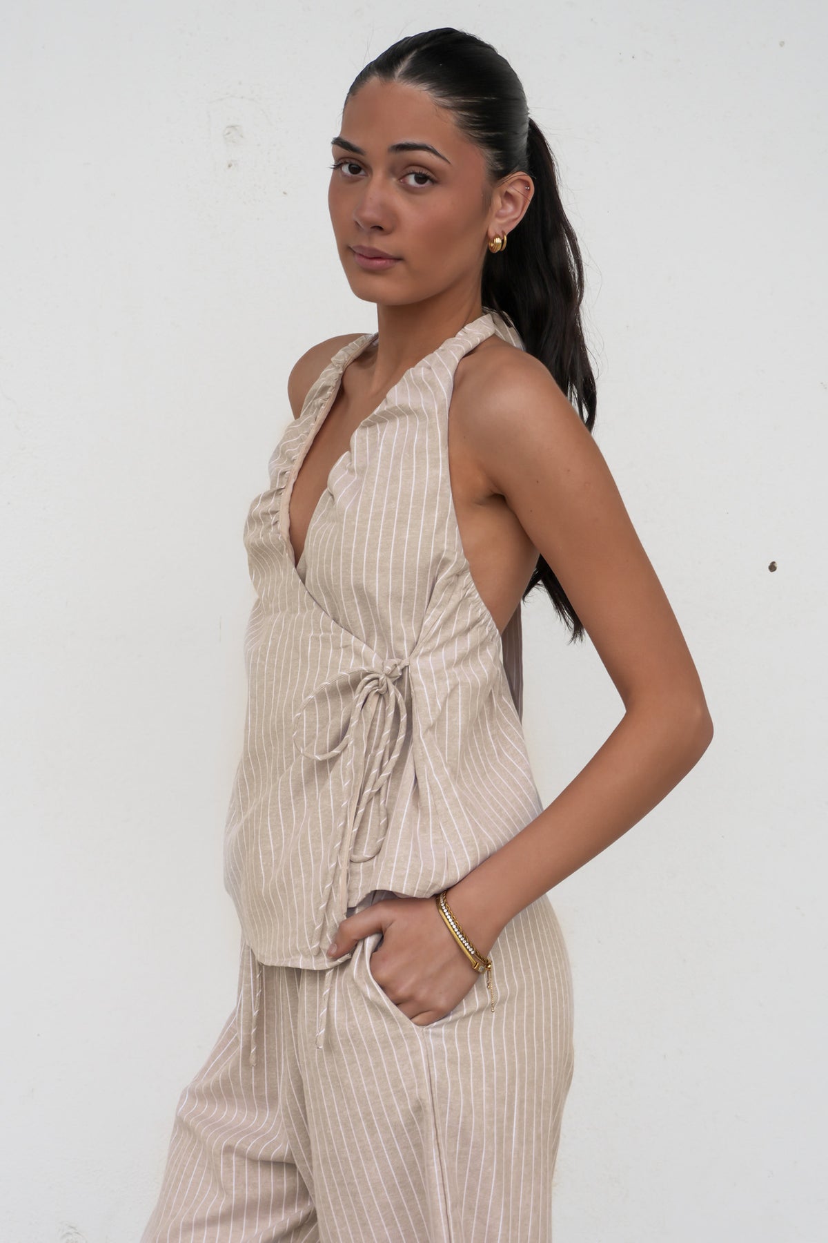 Abby Set Beige Stripe