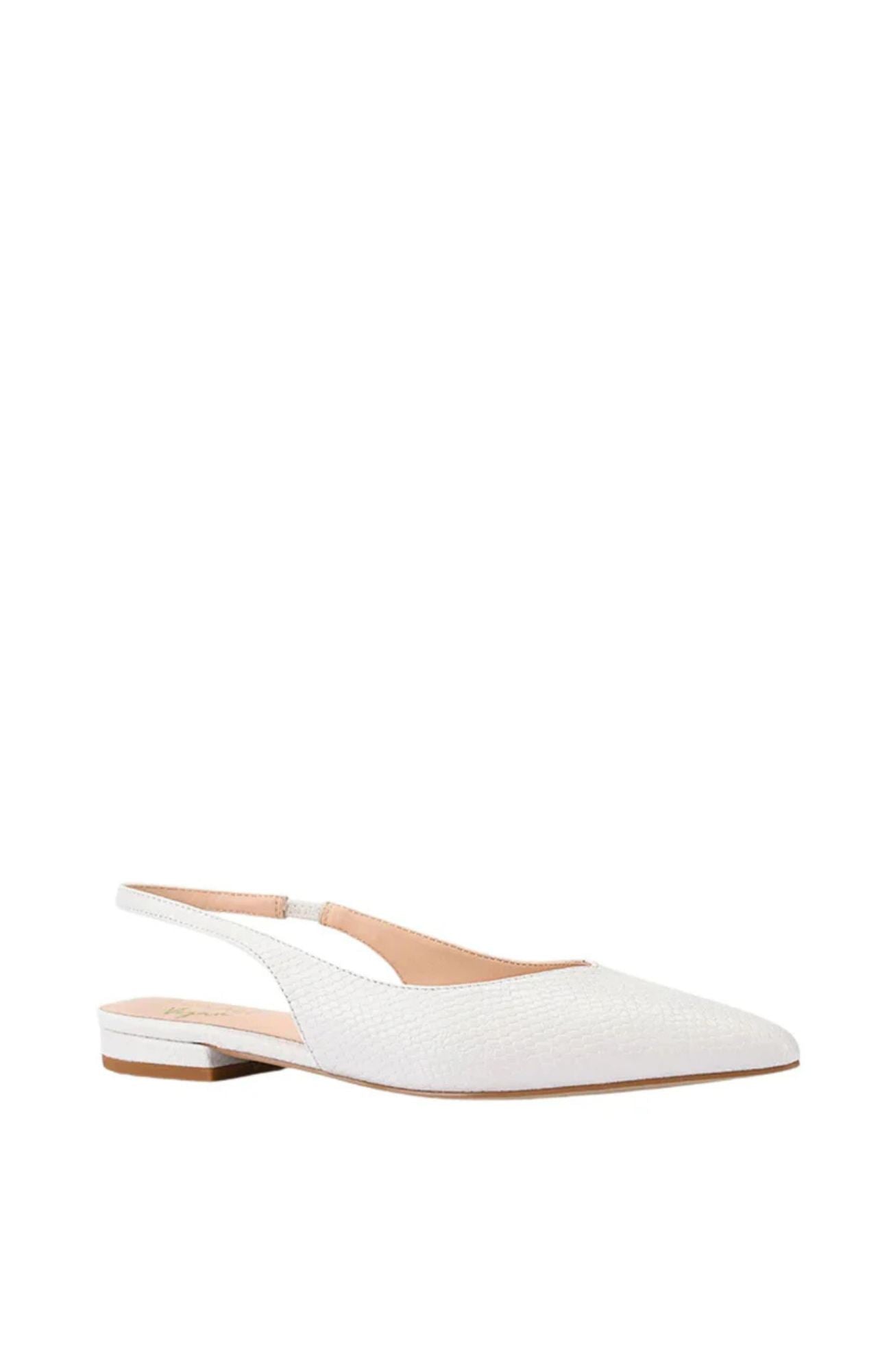 History Slingback Flats Chalk White Snake