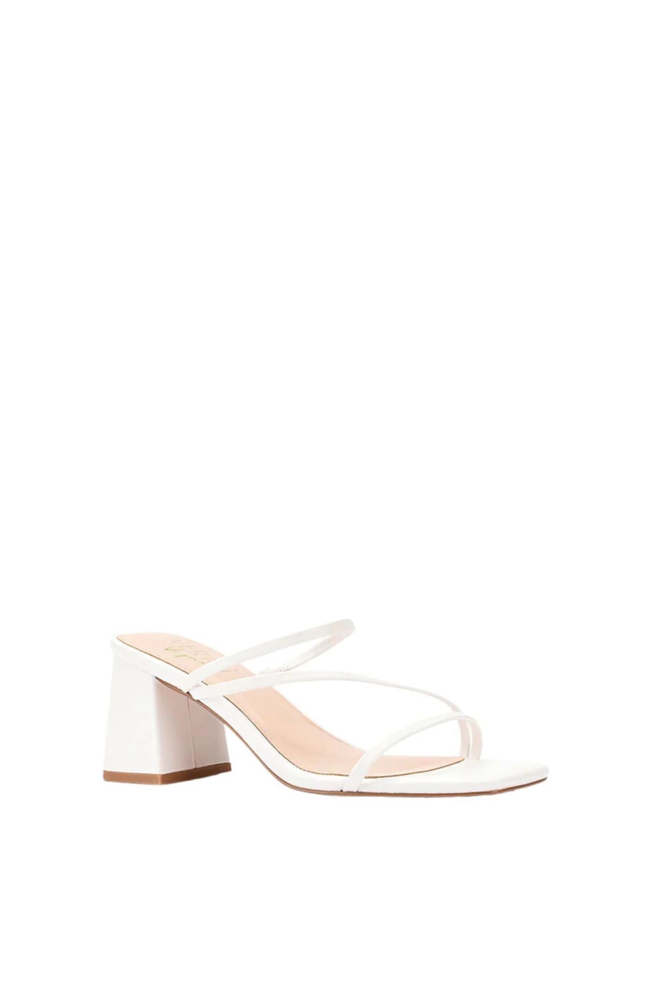 Stanford Block Heel Mules Chalk White
