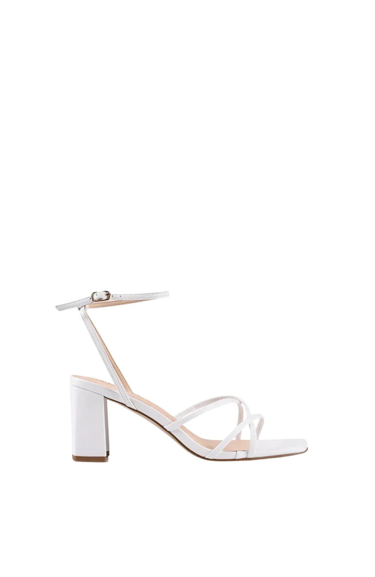Nakita Block Heel Sandal White Smooth
