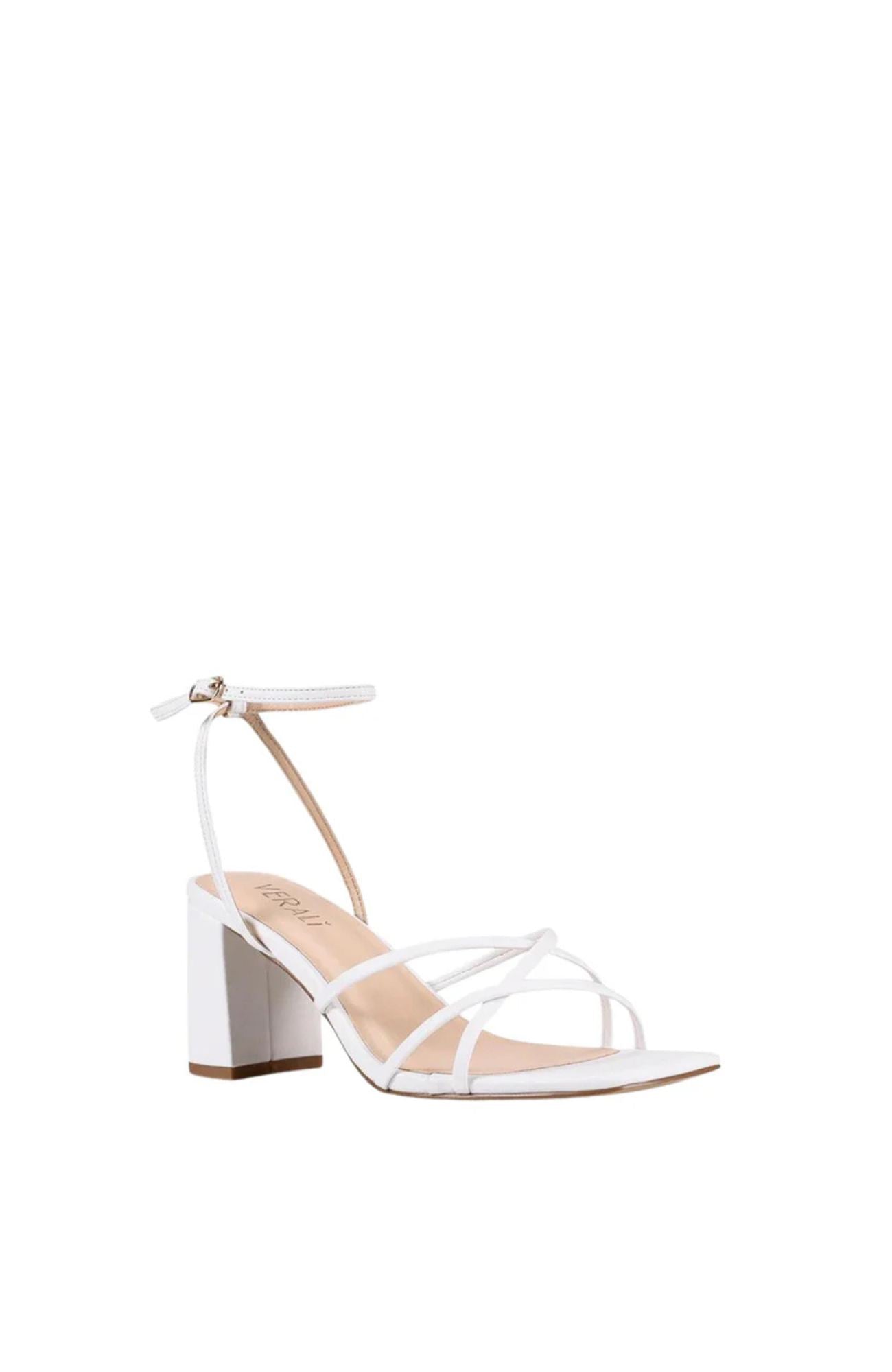 Nakita Block Heel Sandal White Smooth