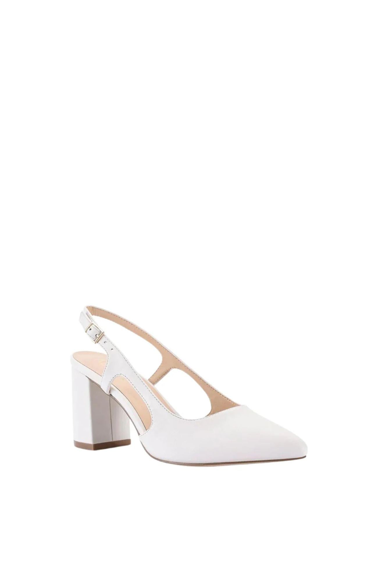 Enrique Sling Back Block Heel White
