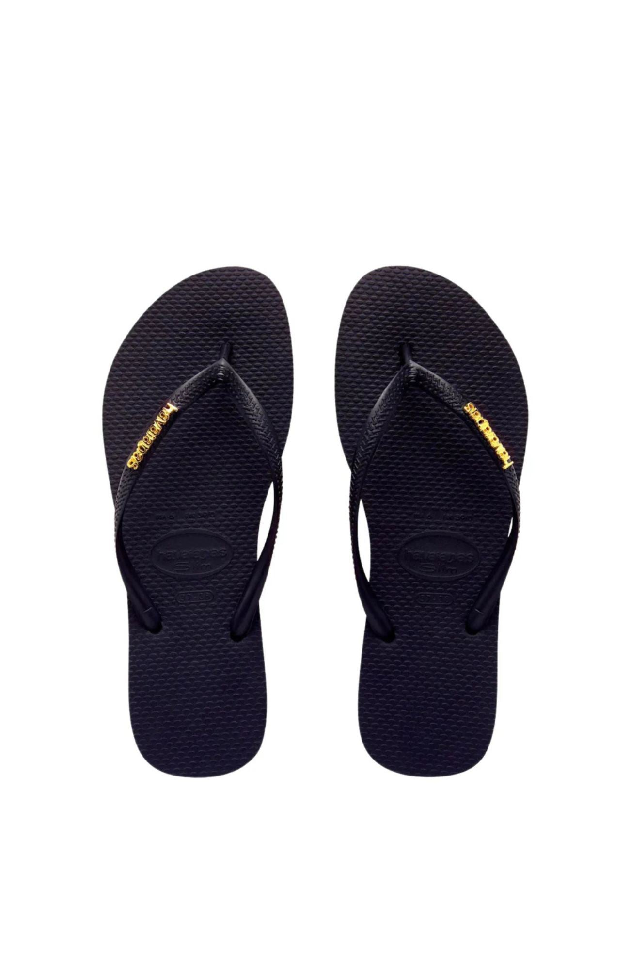 Slim Metal Logo Black Gold