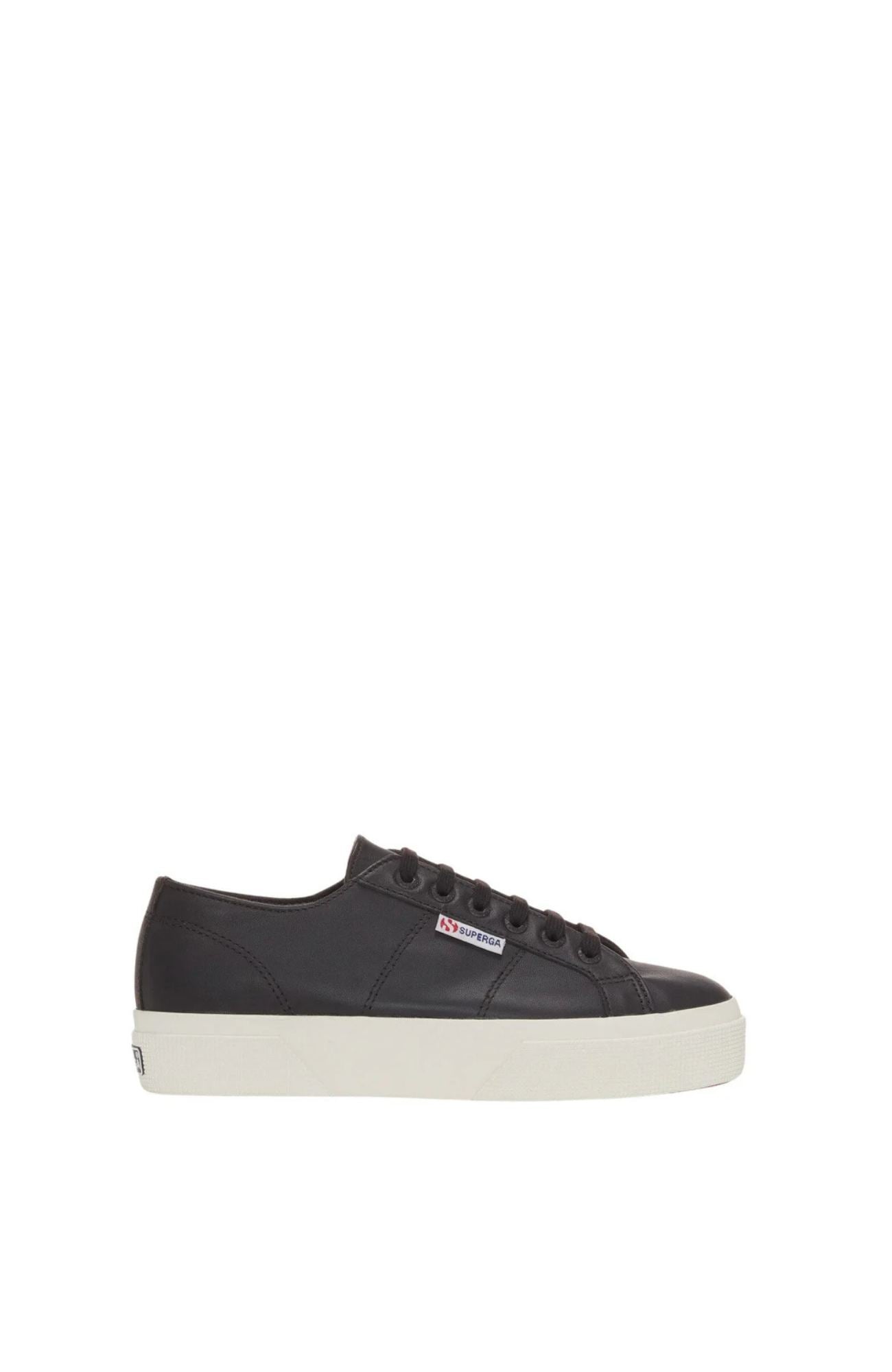superga black leather platform sneakers