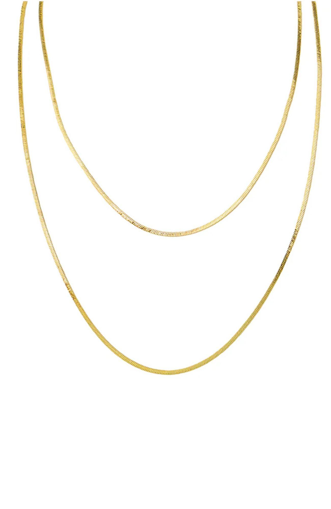 2 Layer Snake Chain Necklace Gold