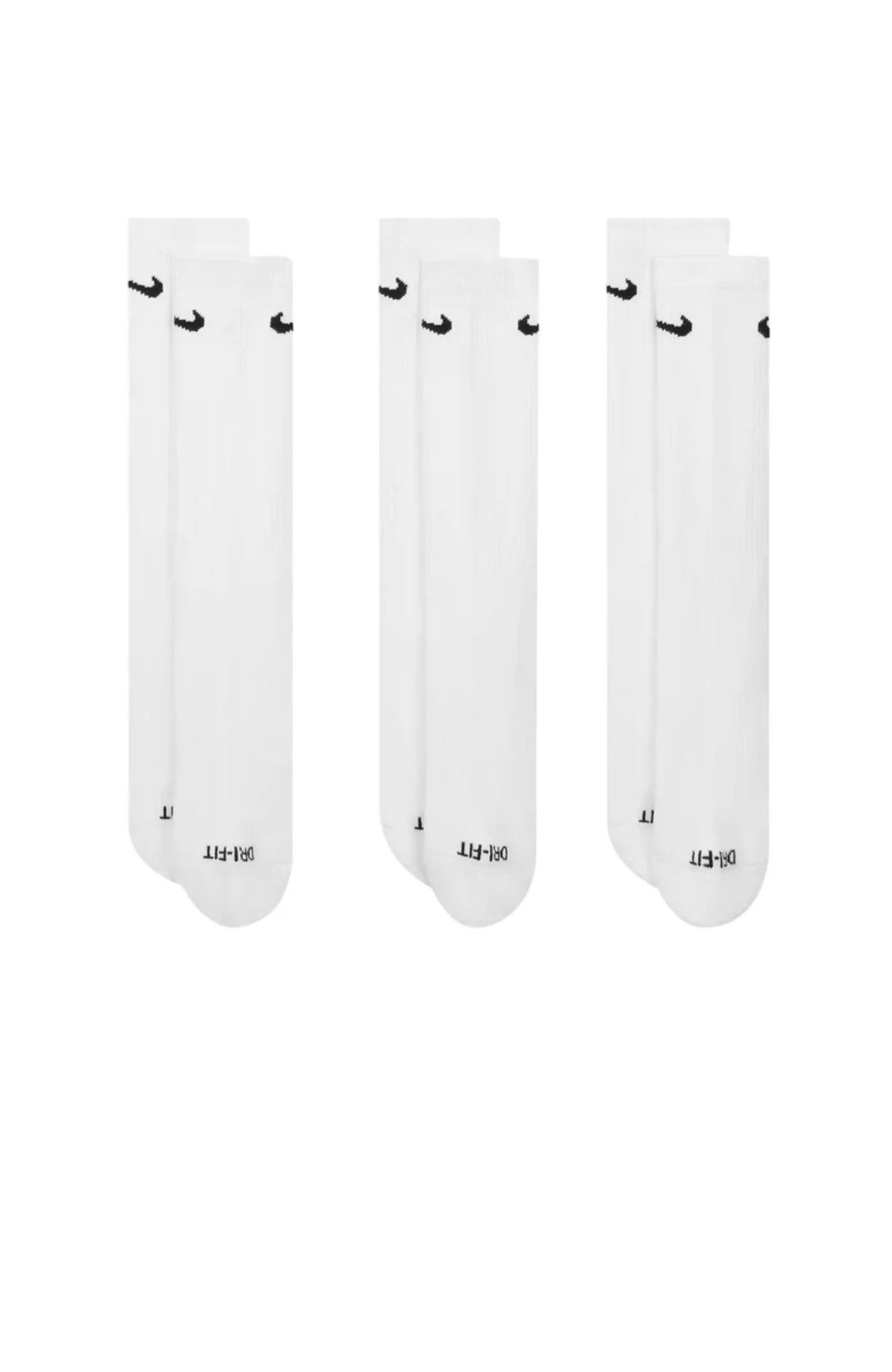 Nike Everyday Plus Cushioned Training Crew Socks 3PK White Black