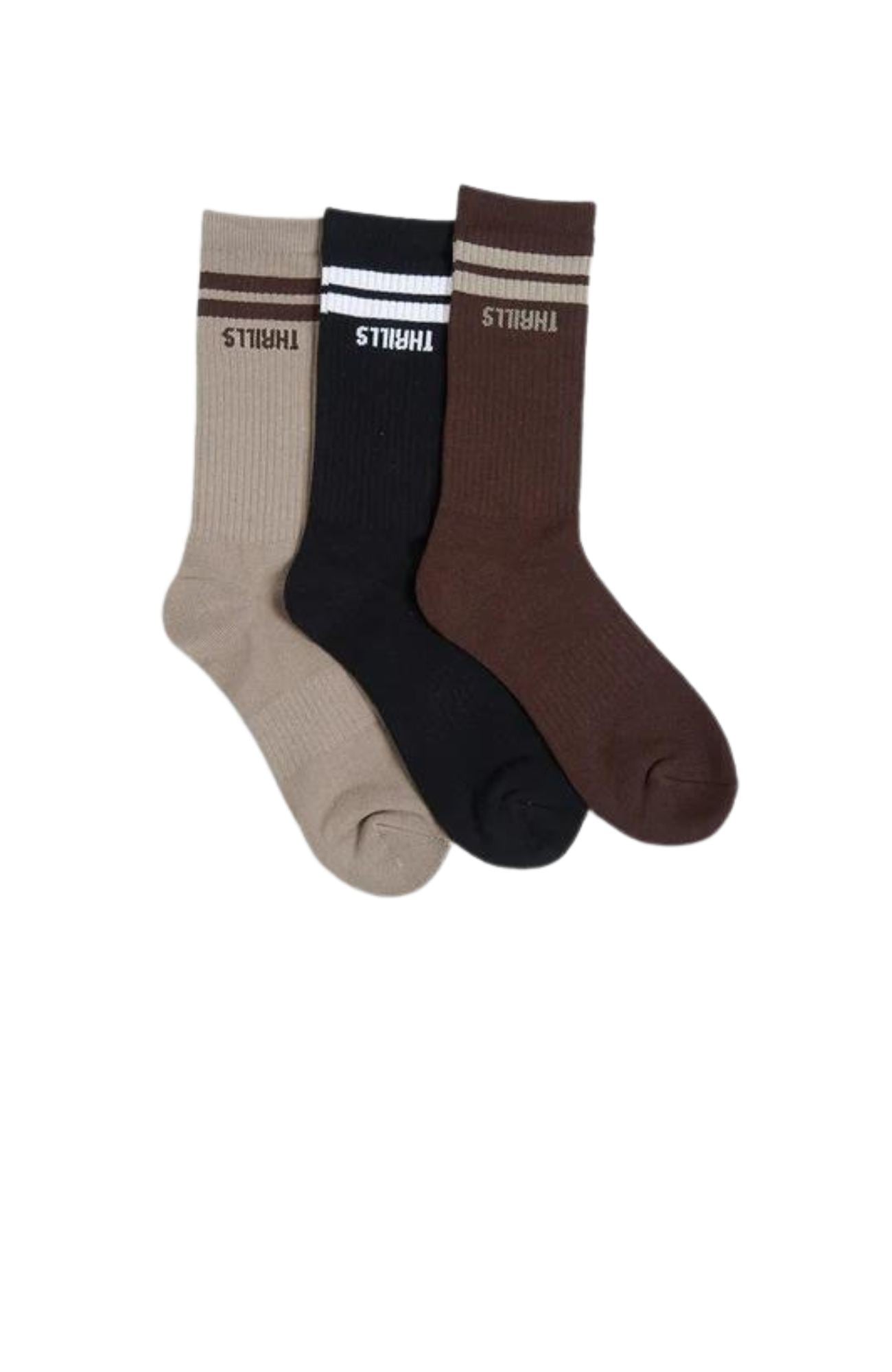 Minimal Thrills 3 Pack Sock Oyster Merch Black Deep Plum