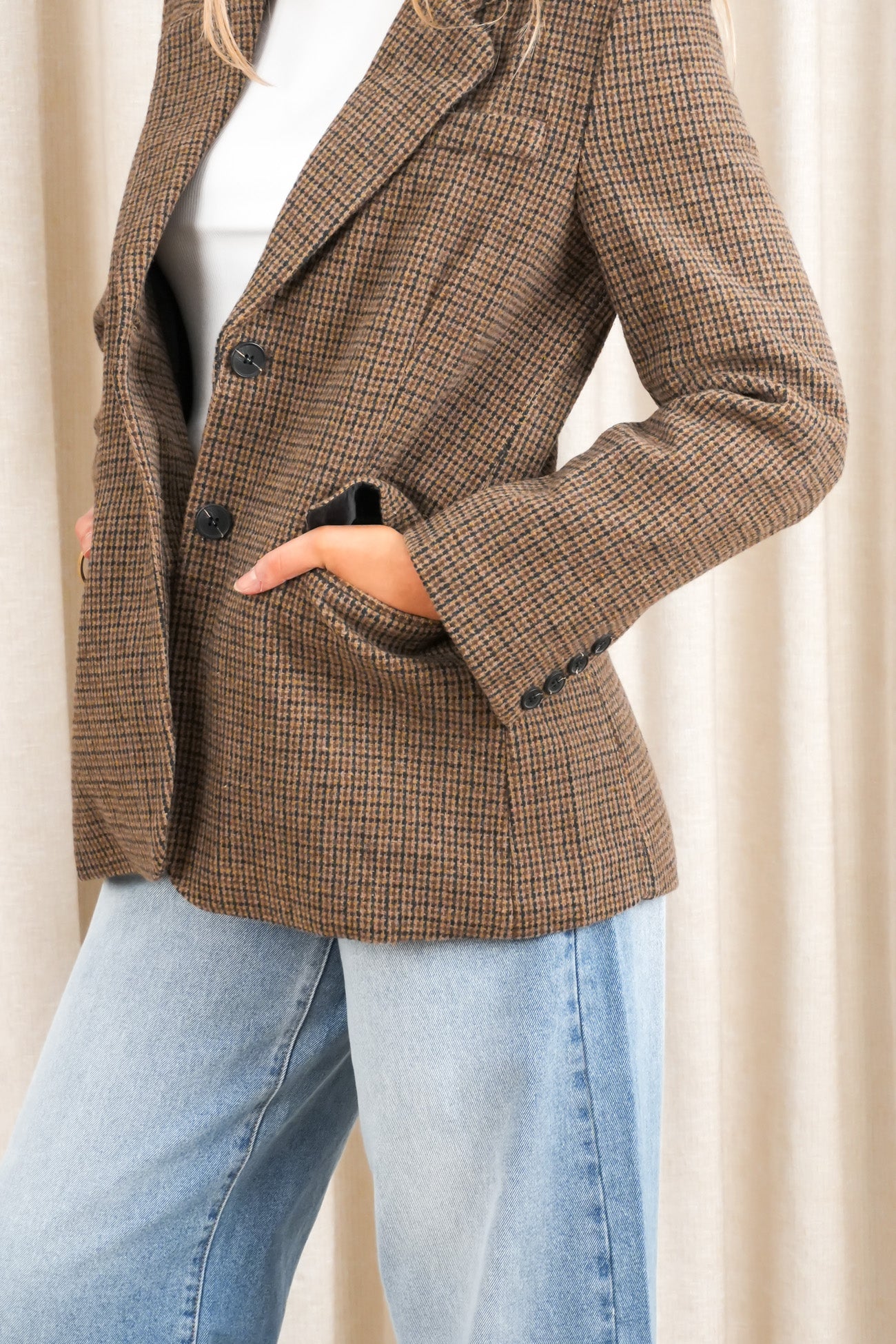 Adrian Blazer Brown Plaid
