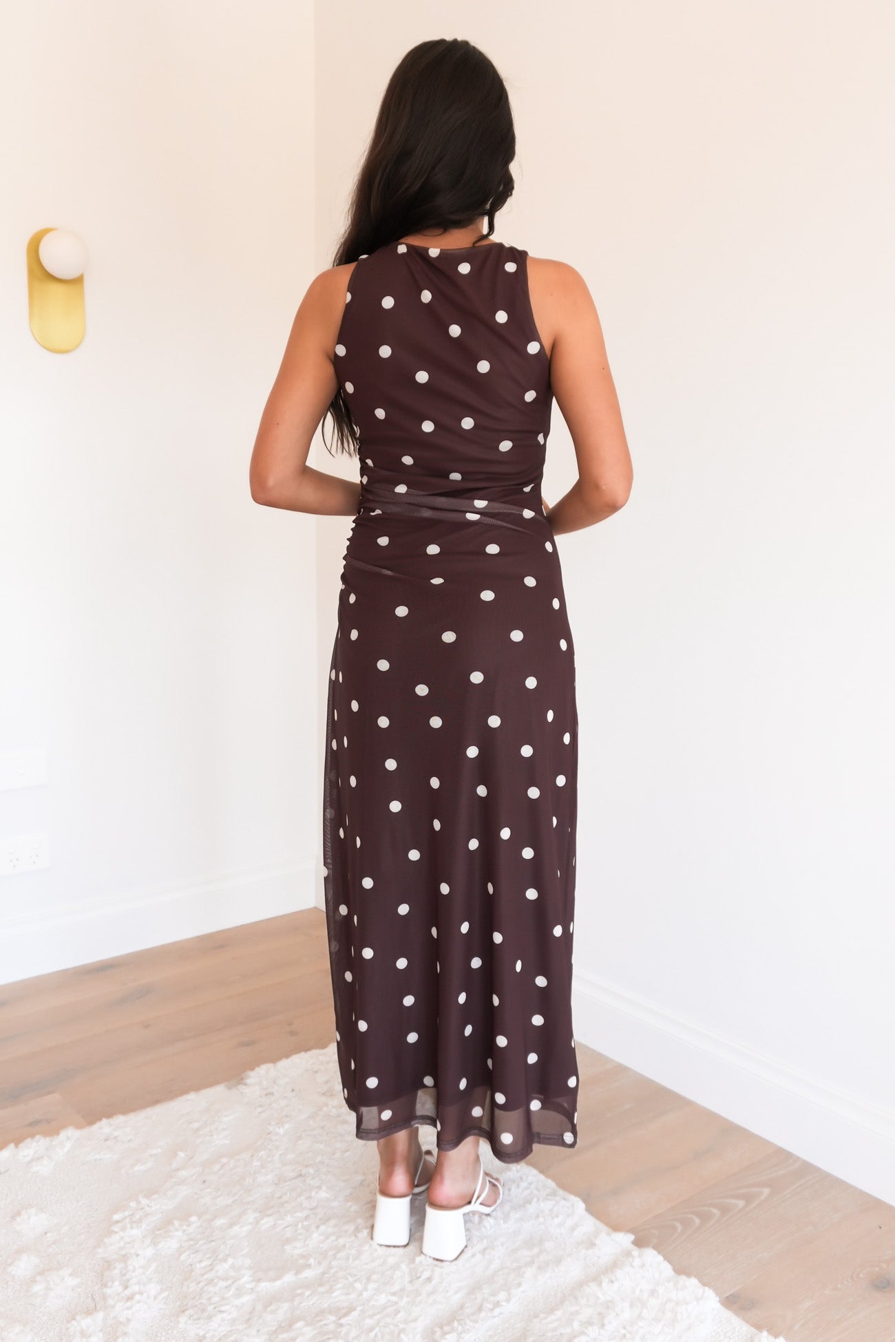 Aidyn Maxi Dress Chocolate Polka Dot