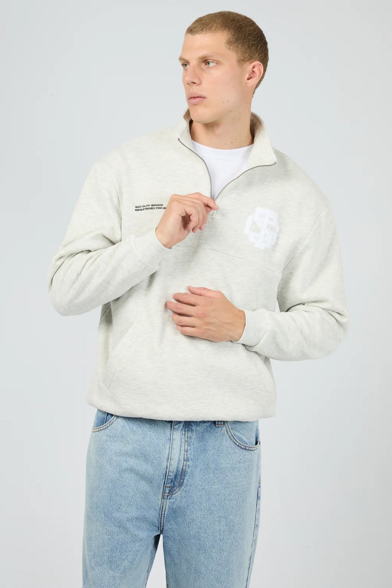 Airlock Quarter Zip Stone Marle f