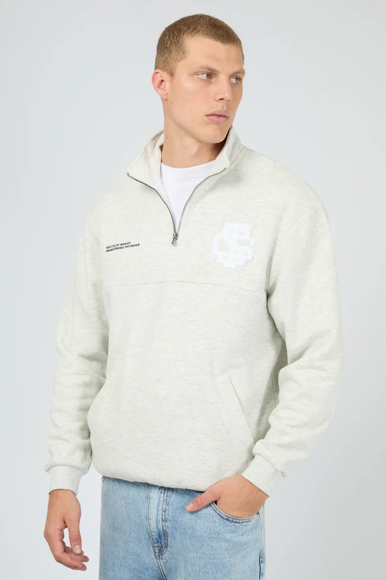 Airlock Quarter Zip Stone Marle s