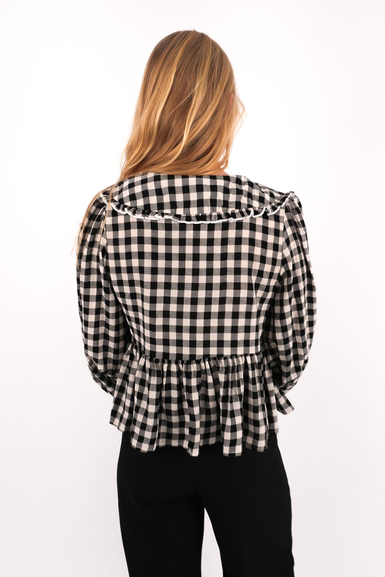 Aiya Top Black White Gingham