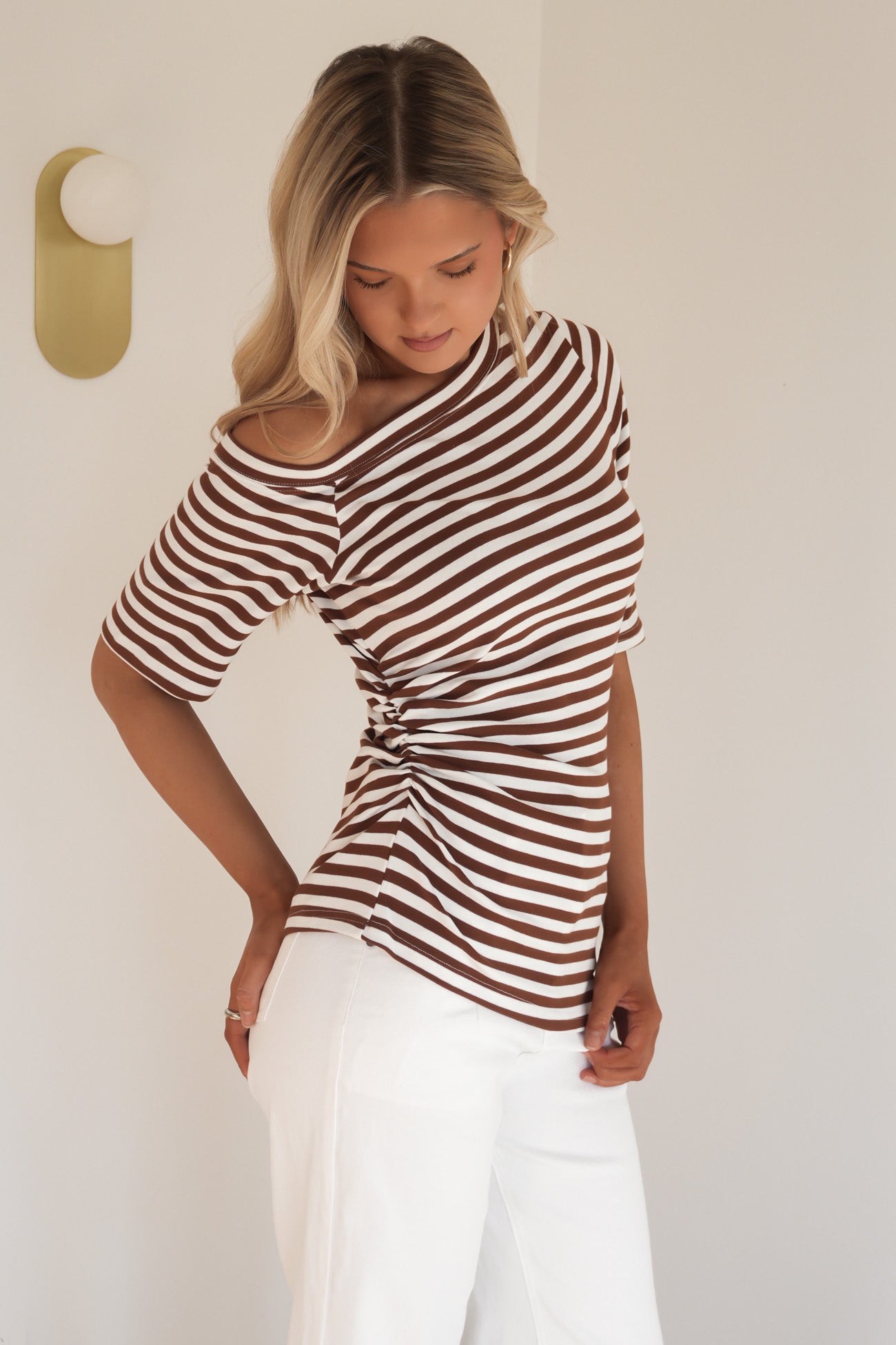 Alana Top Brown Stripe