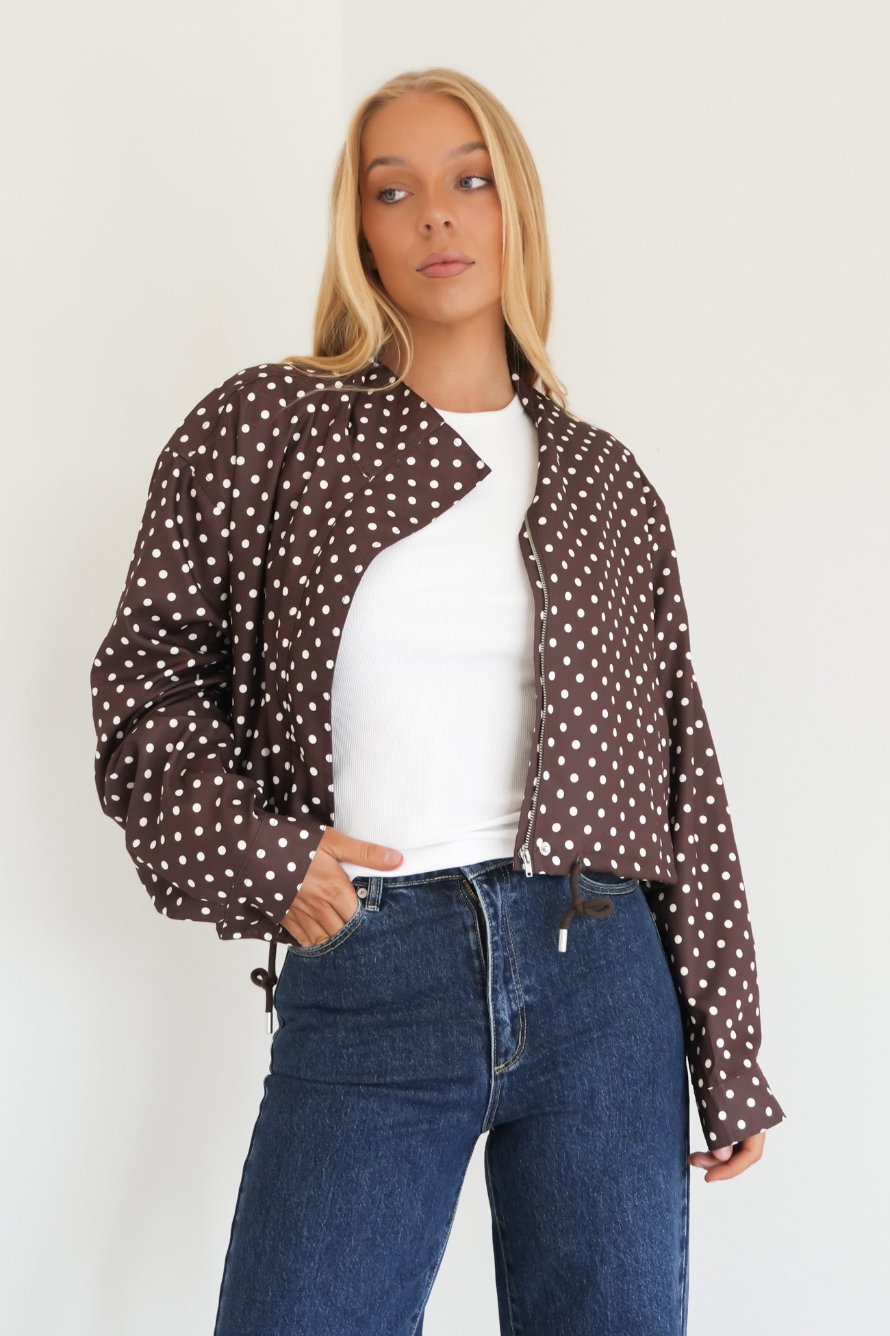 Aleks Jacket Brown Polka Dot