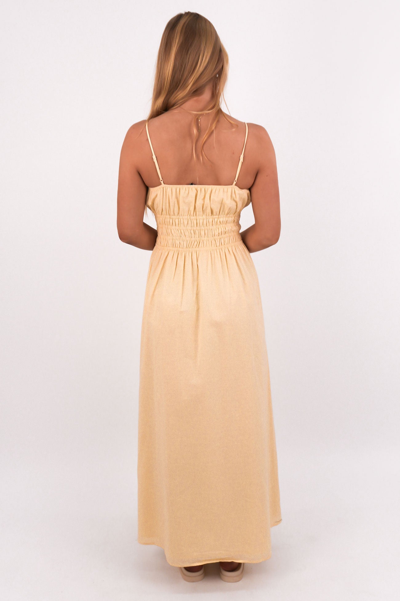 Alessa Linen Maxi Dress Yellow