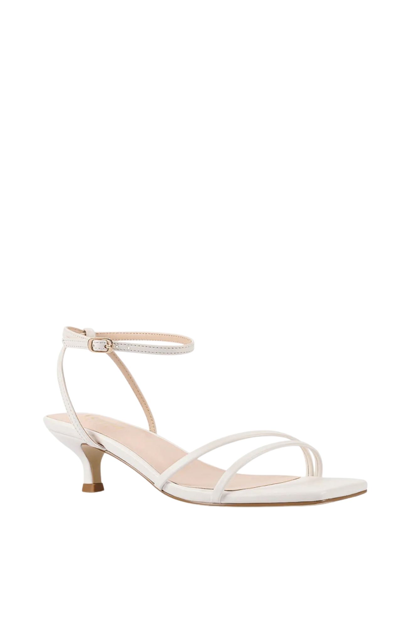 Alex Kitten Heel Sandals Chalk White