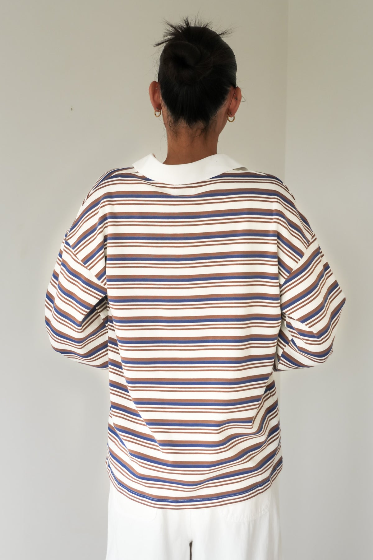 Alice Rugby Top Mocha Blue Stripe