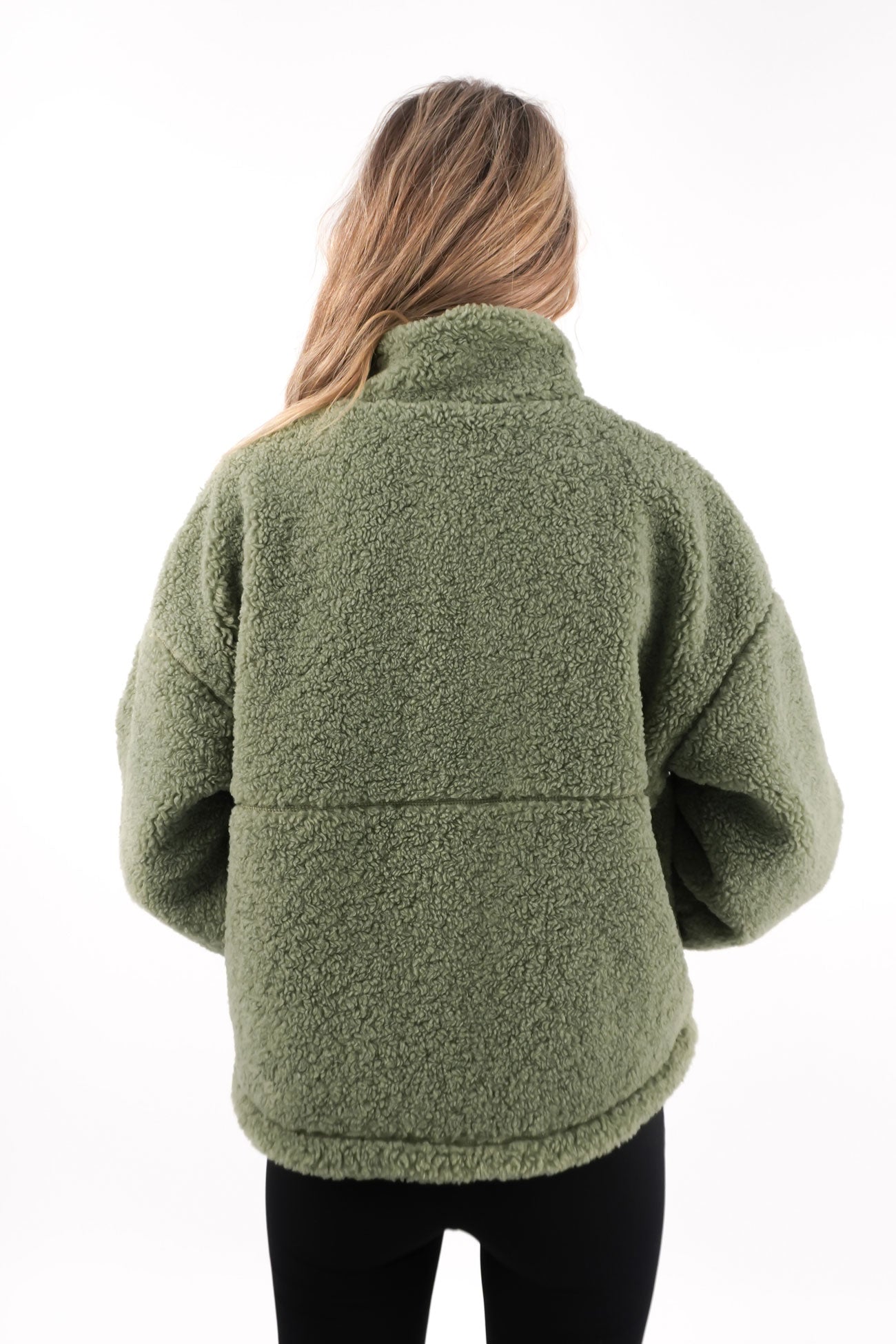 Amara Quarter Zip Teddy Khaki