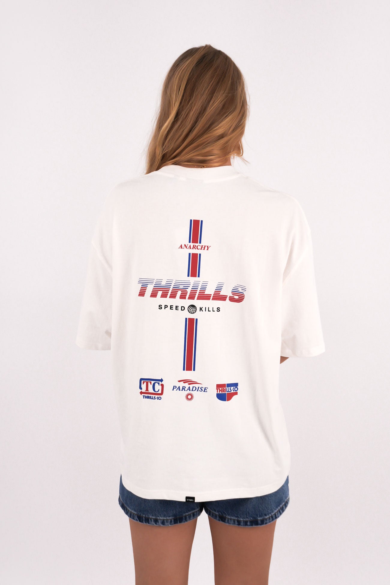 Anarchy In Paradise Oversized Tee Dirty White