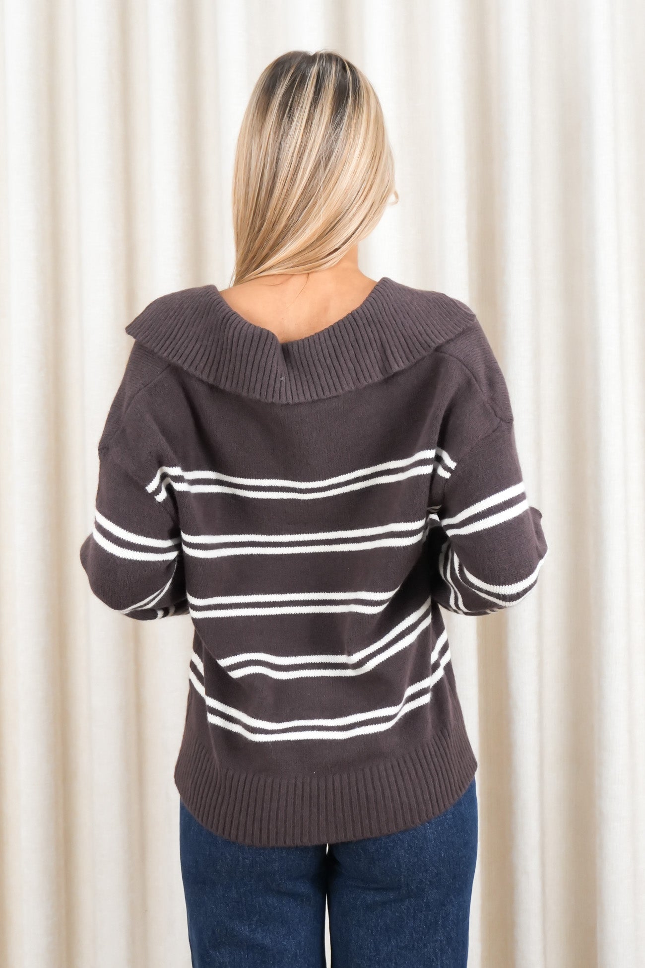 Andrew Rugby Knit Chocolate Stripe