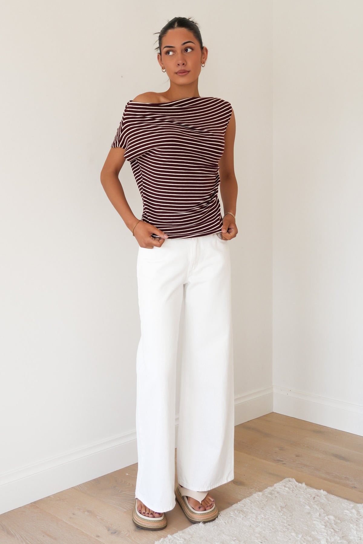 Anne Top Chocolate Stripe