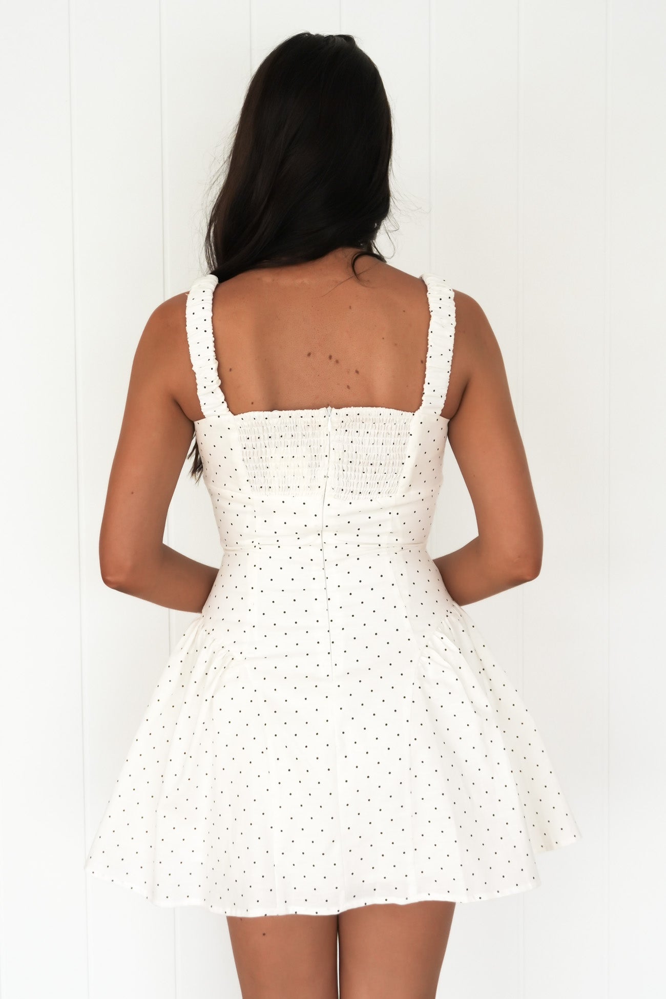 Anny Mini Dress White Polka Dot