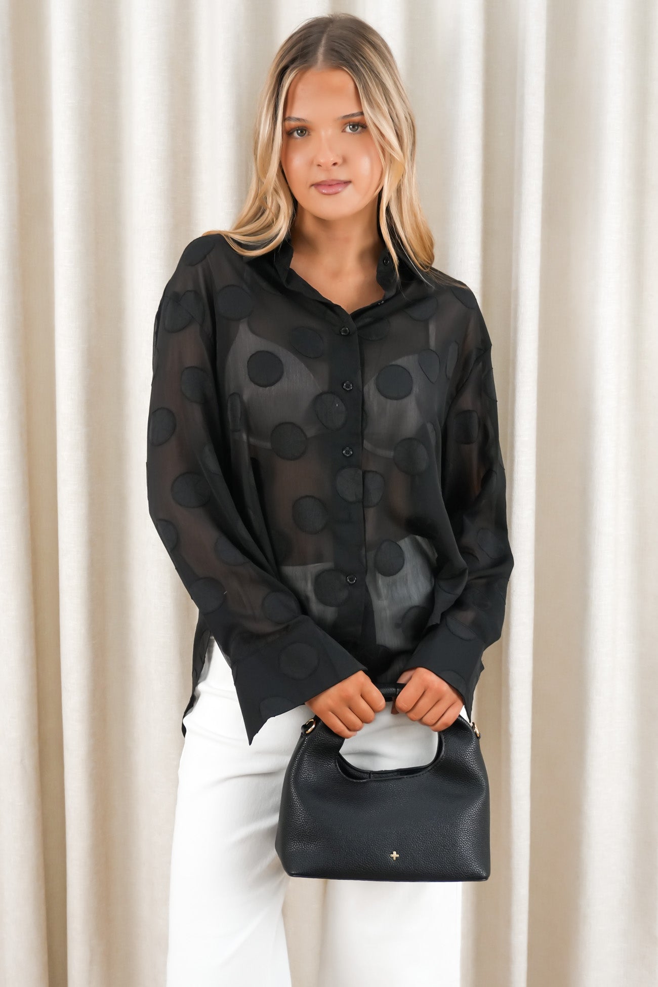 Aoife Sheer Shirt Black