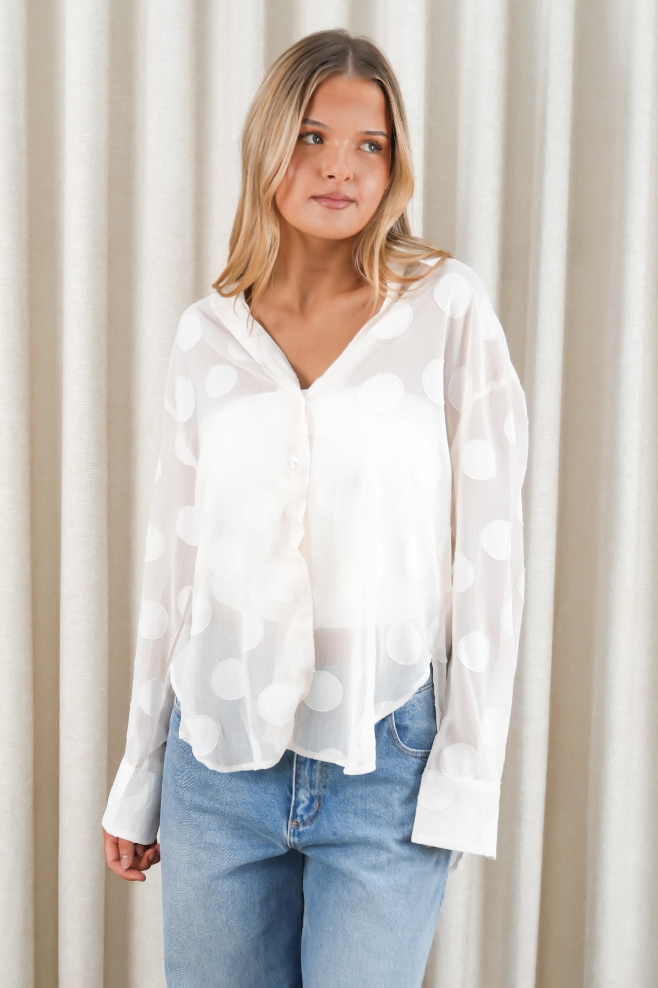 Aoife Sheer Shirt Ivory