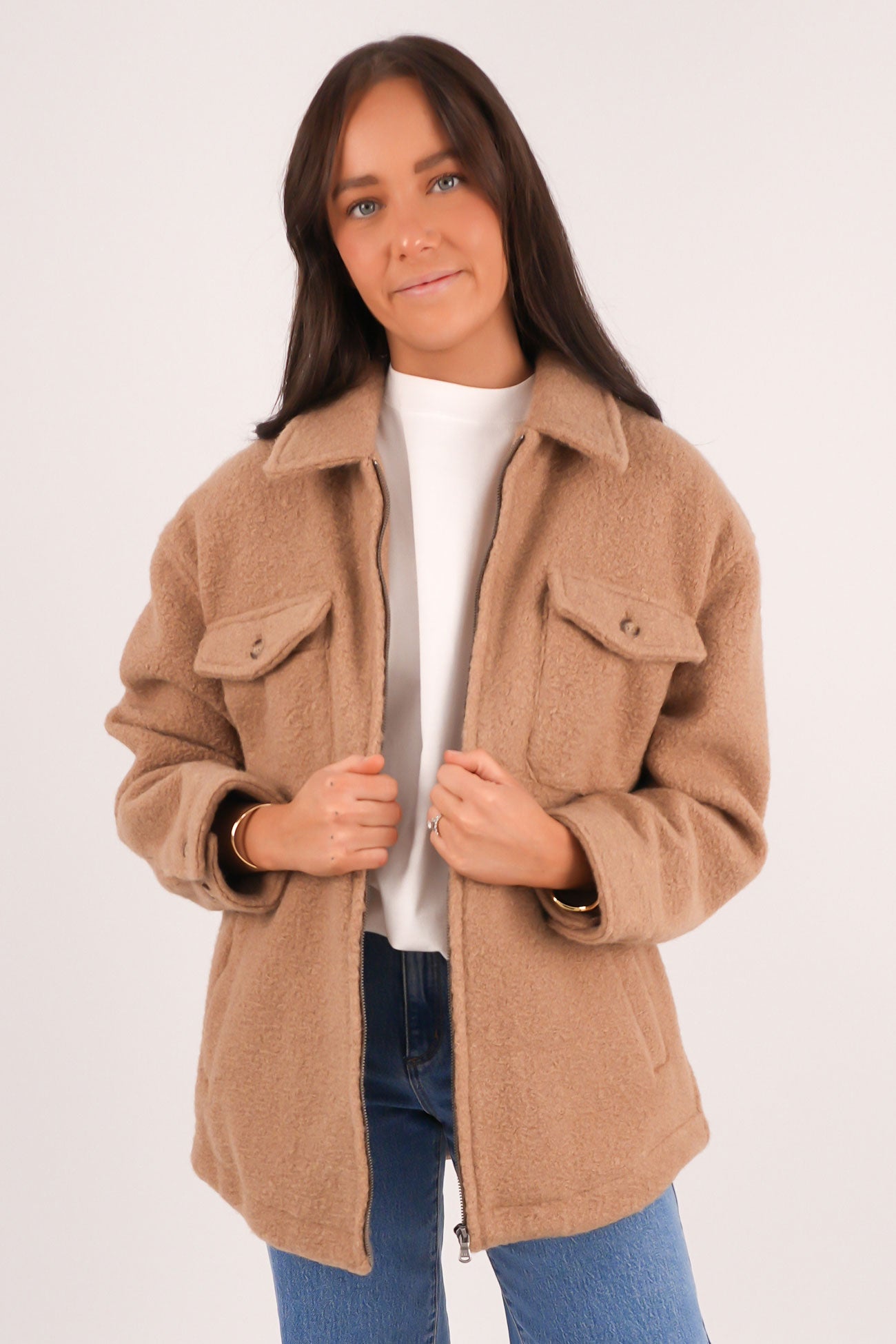 Aria Shacket Tan