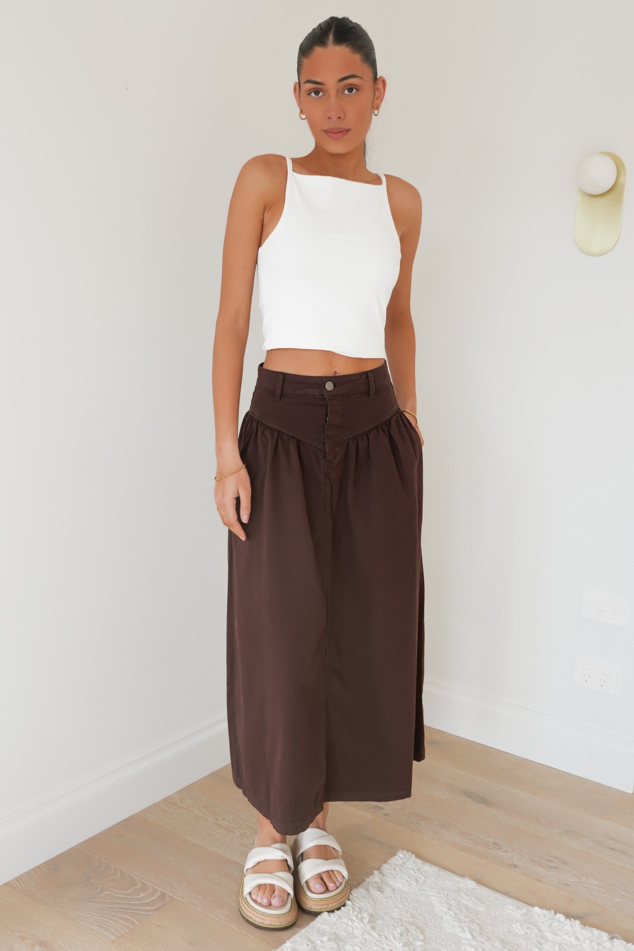Arlo Maxi Skirt Brown