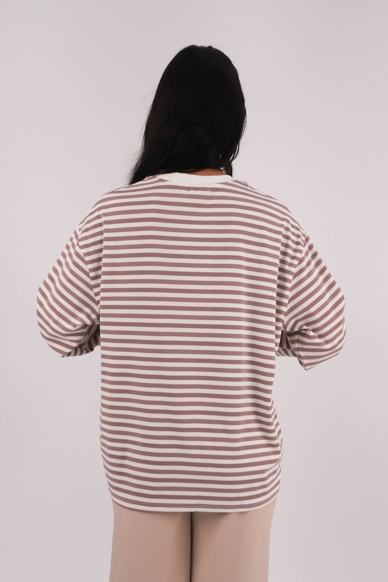 Arlow Long Sleeve Tee Brown Stripe