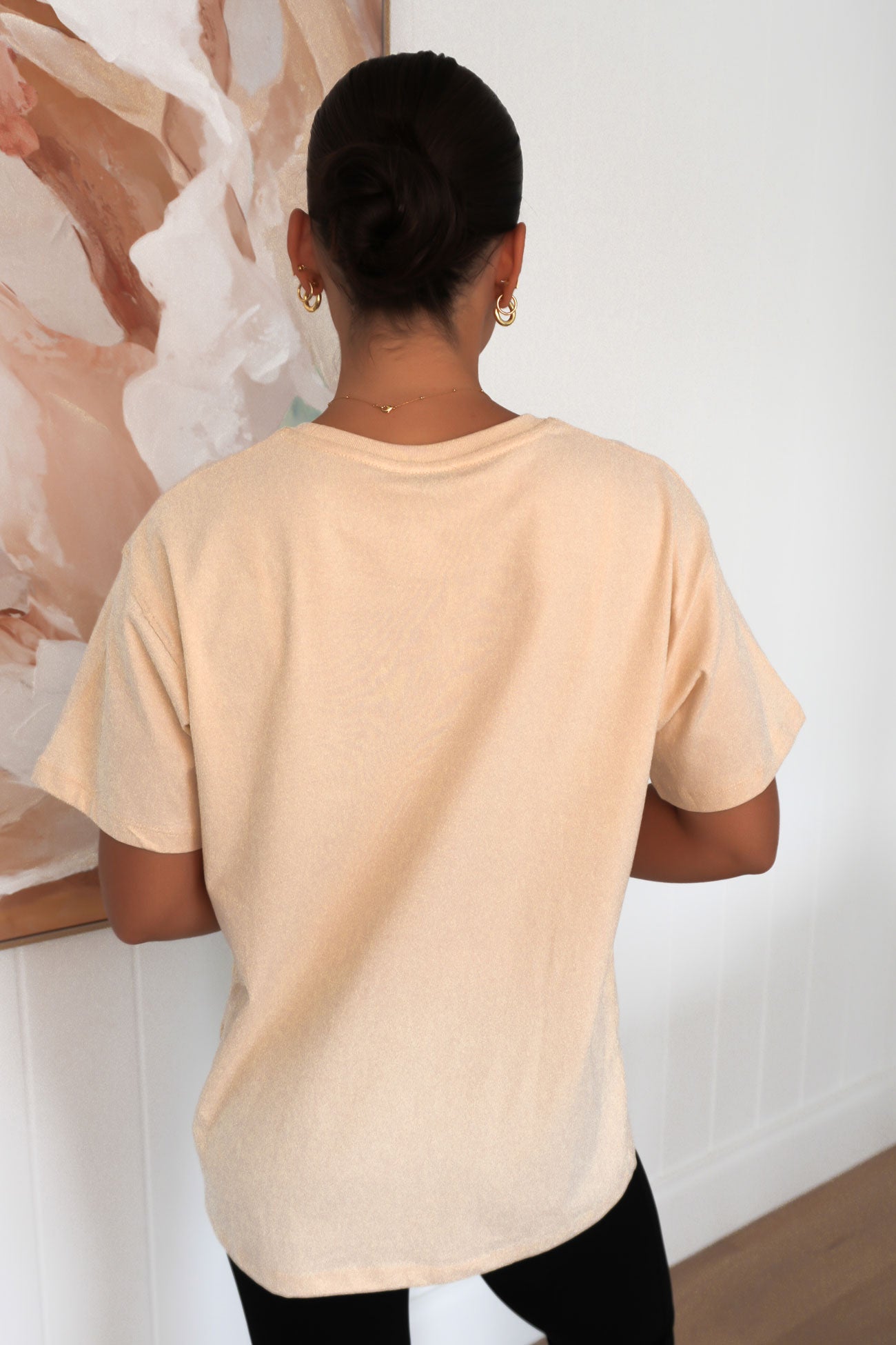 Asher Logo Tee Beige