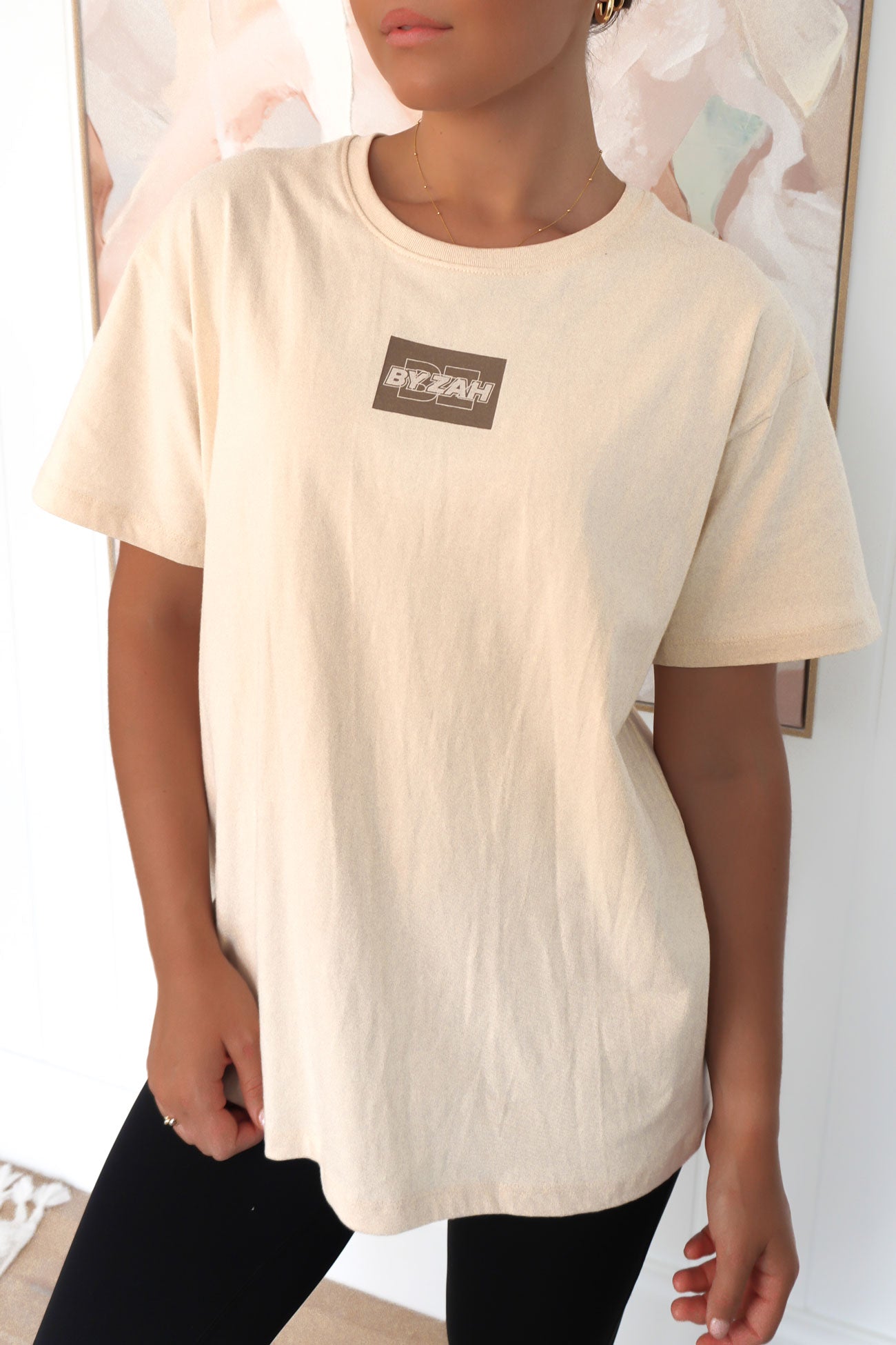 Asher Logo Tee Beige