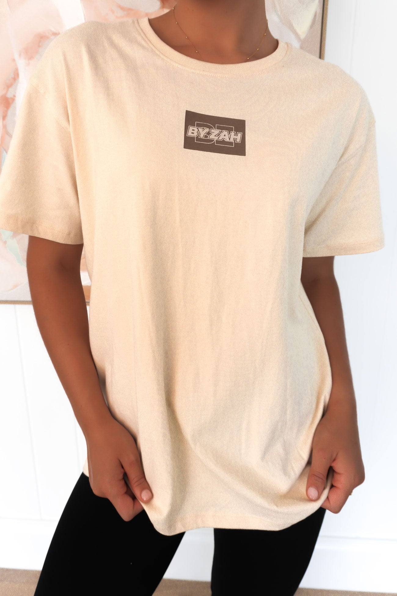 Asher Logo Tee Beige