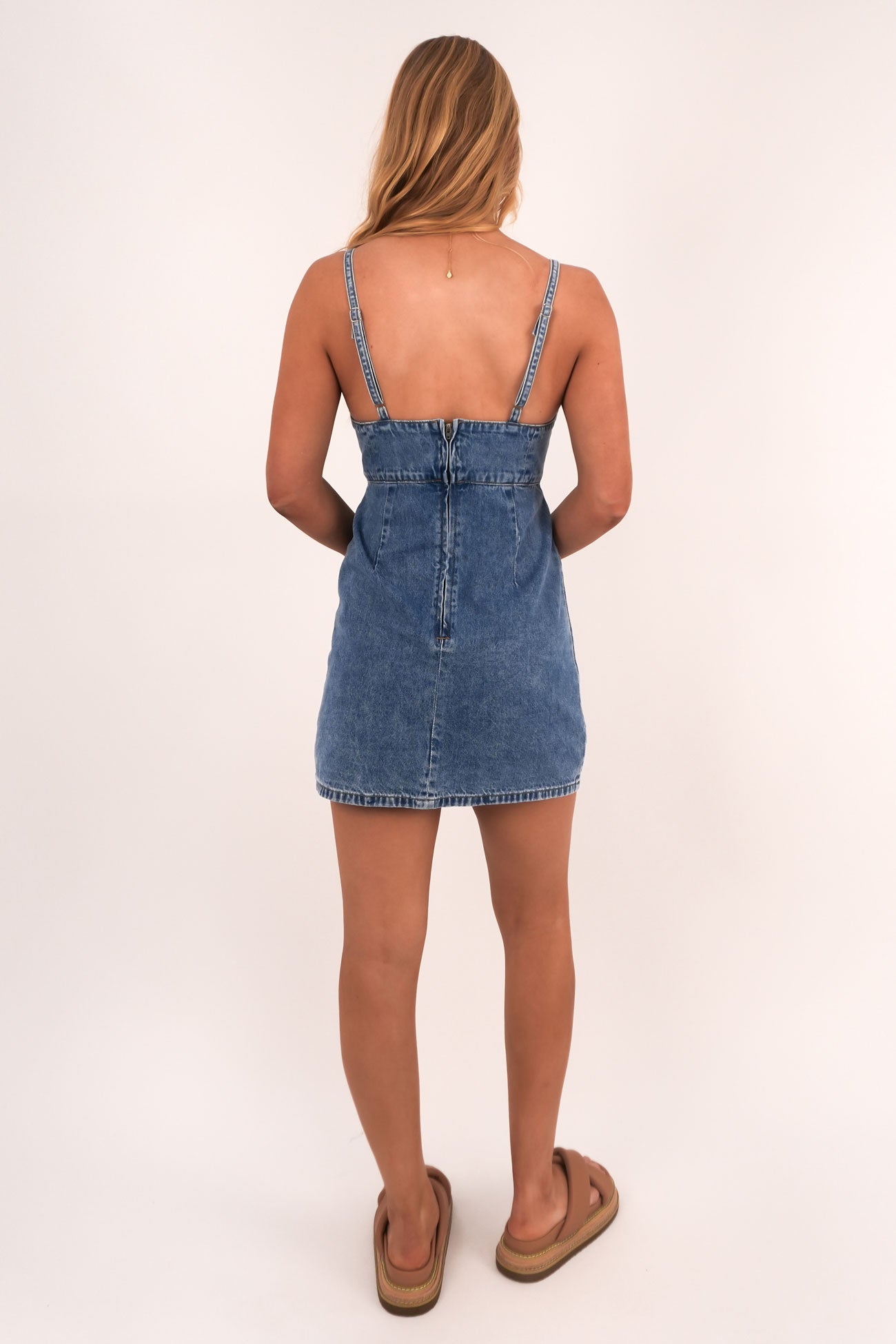 Aster Mini Dress Mid Blue