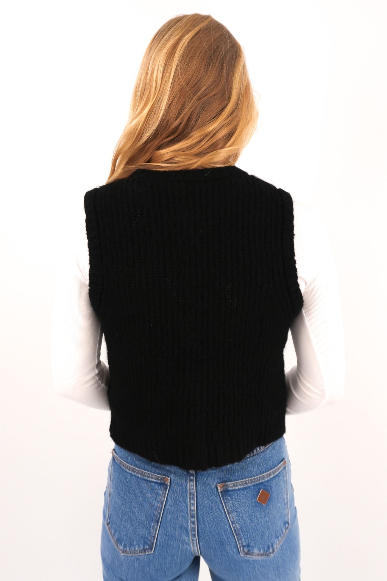 Aya Knit Vest Black