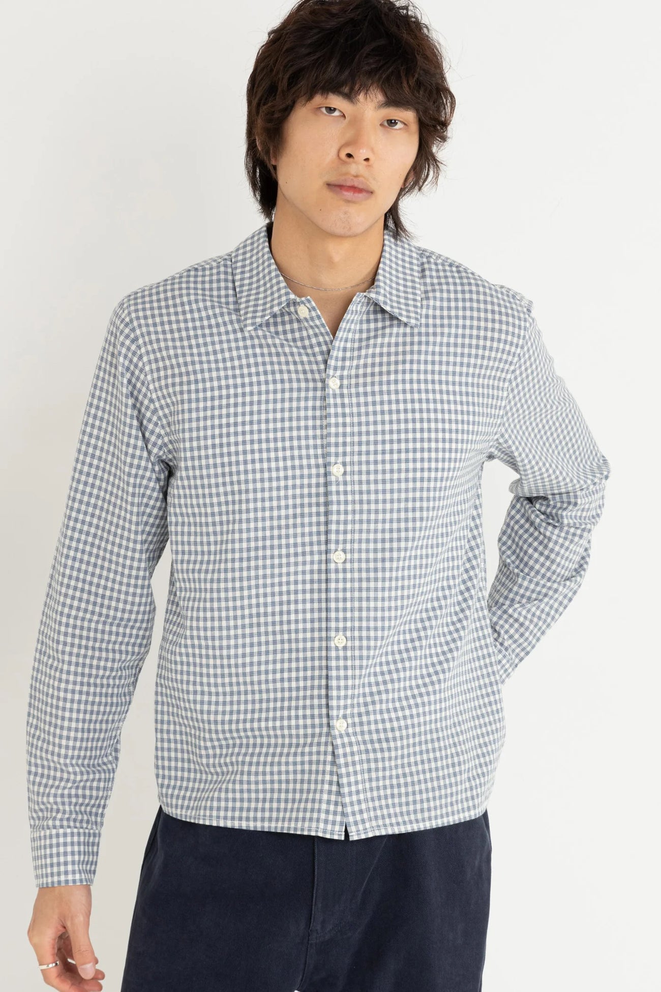 Azul Check Long Sleeve Shirt Blue