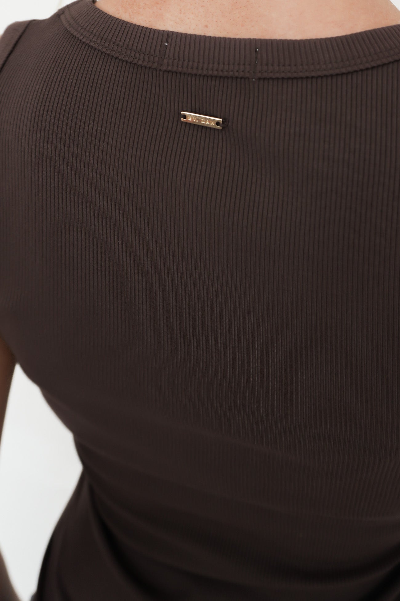 BZ Luxe Rib Tank Chocolate