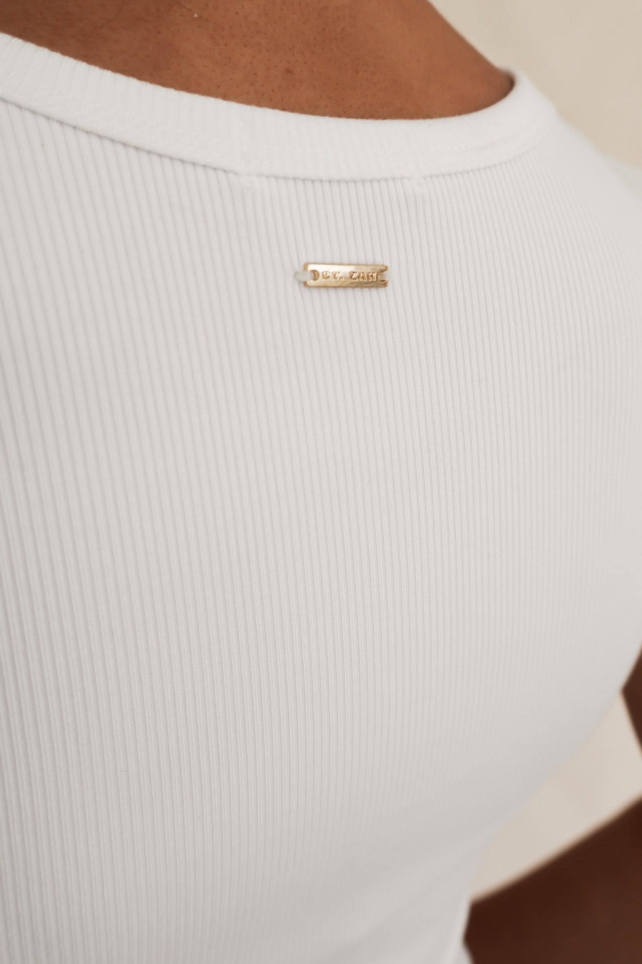 BZ Luxe Rib Tee White